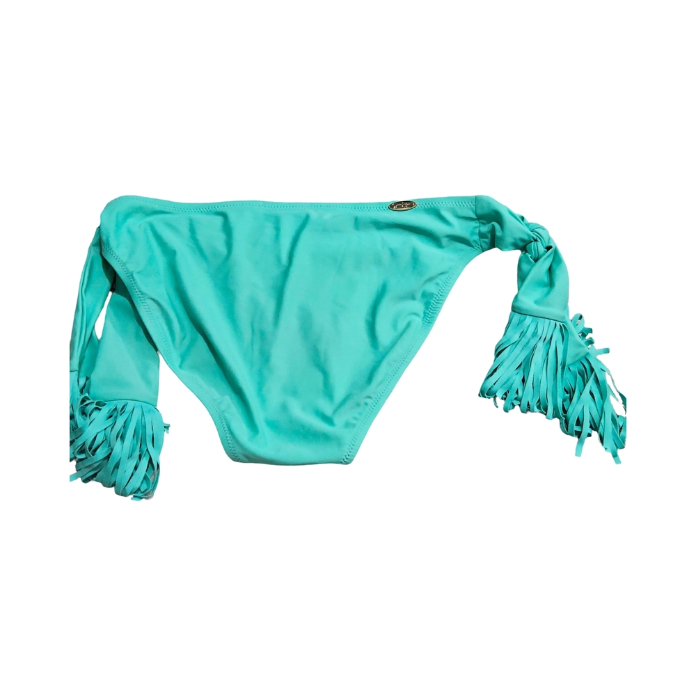 New Jessica Simpson Blue/greenish and Yellow Fringe Swim Bikin Bottom size med - Picture 3 of 7